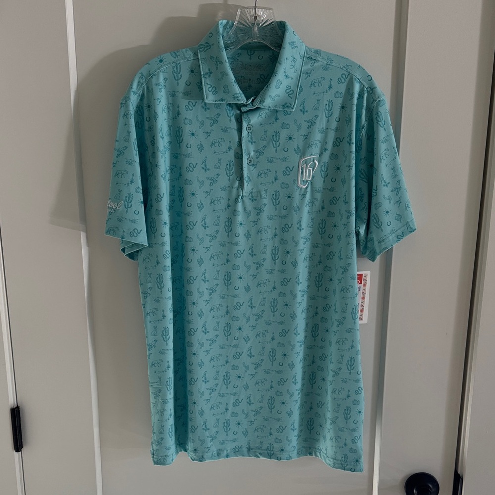 SSV Teal Patterned Men's Polo Shirt